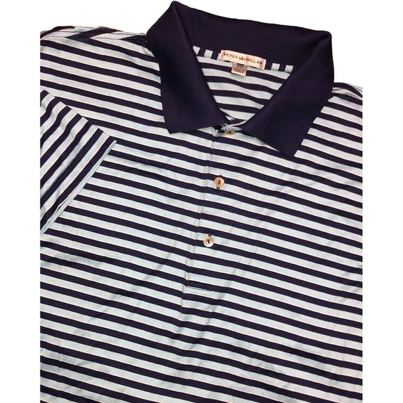 Peter Millar Other - Peter Millar Men's XXL Short Sleeve Polo Blue Navy‎ Striped Performance Golf